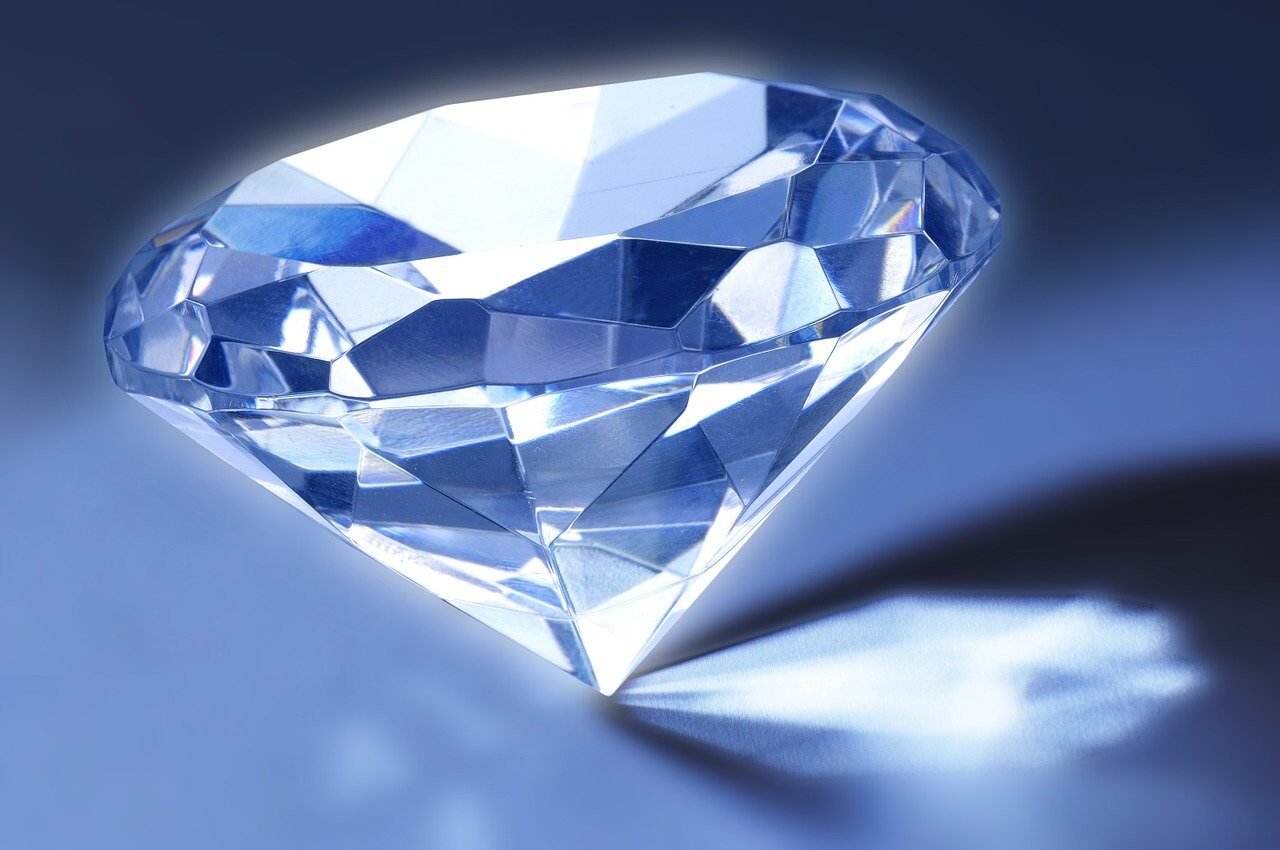 diamond, gemstone, refraction, facets, crystal, blue, jewellery, diamond, diamond, diamond, diamond, diamond